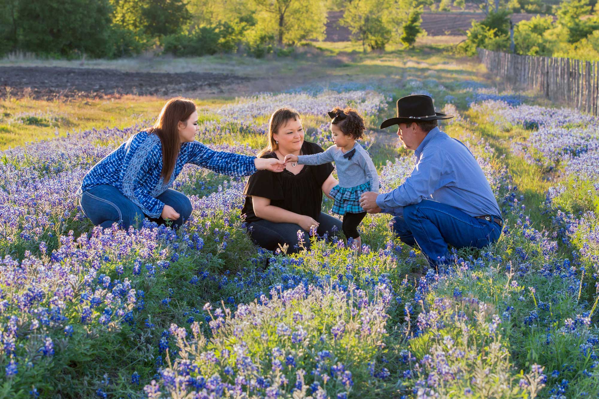 family-in-bluebonnets